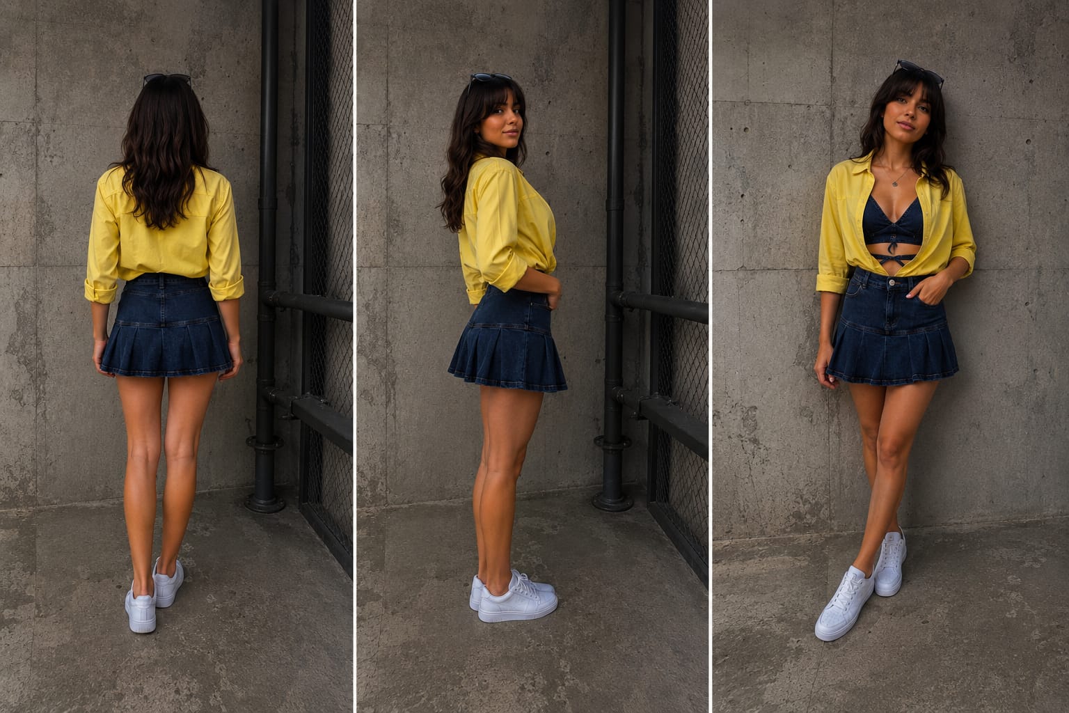 FALDA EN JEAN DE TABLAS